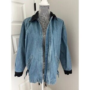 VTG The Lacosta Spa Vintage Denim Jean Jacket Corduroy Detail Y2K Women’s Coat